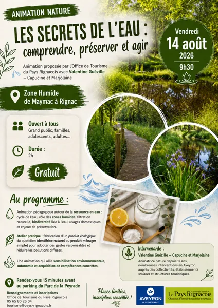 Animation Nature Les secrets de l’eau, comprendre, préserver et agir Rignac