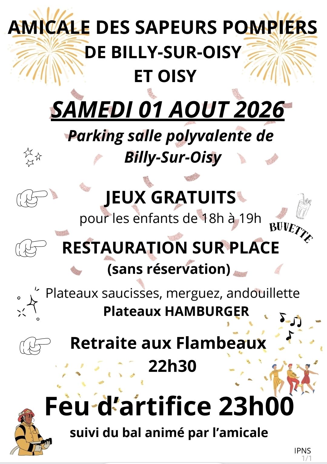 Animation par l’amicale des sapeurs pompiers Parking de la salle polyvalente Billy-sur-Oisy