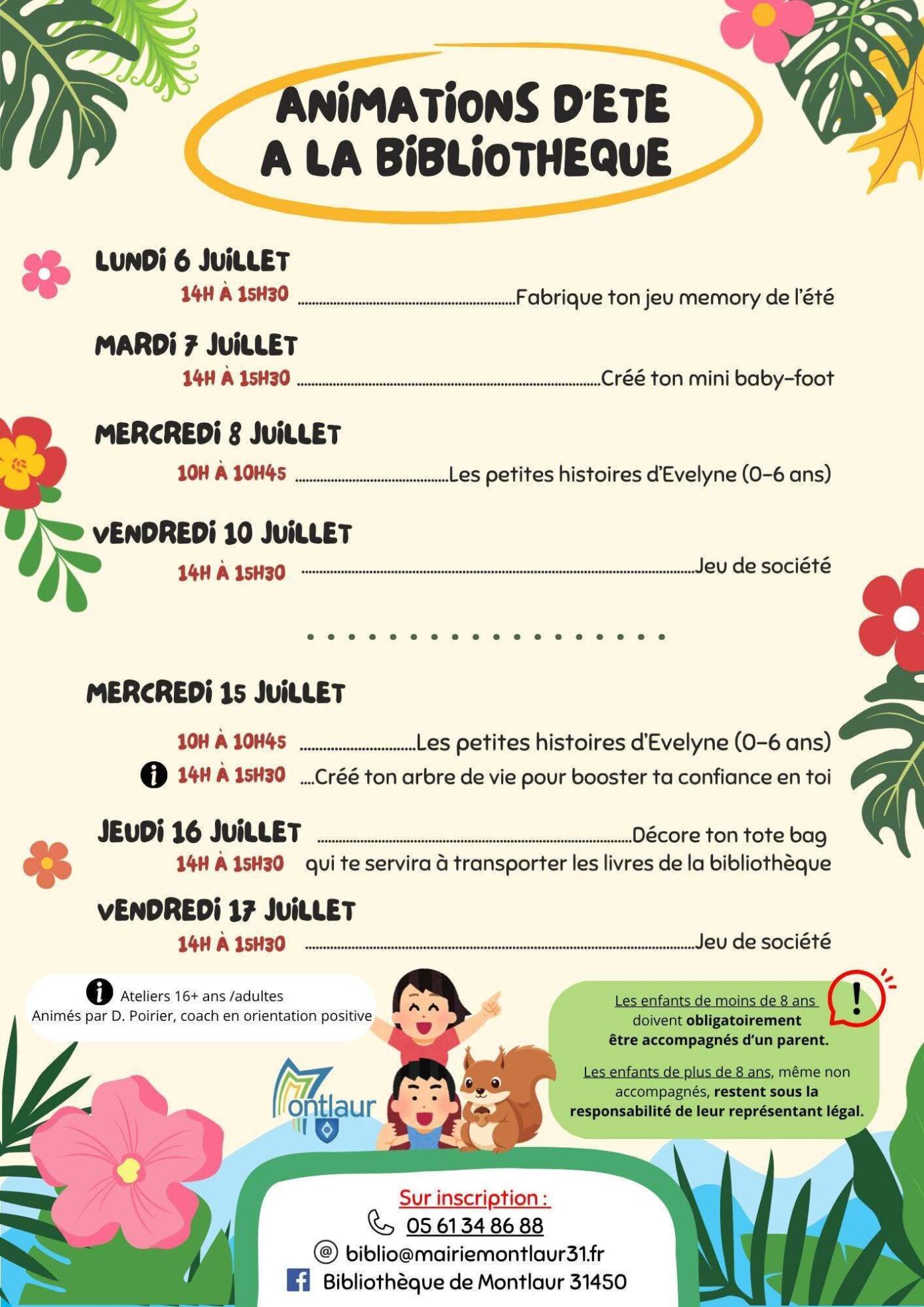 ANIMATIONS D’ÉTÉ À LA BIBLIOTHÈQUE Montlaur Bibliothèque municipale Montlaur