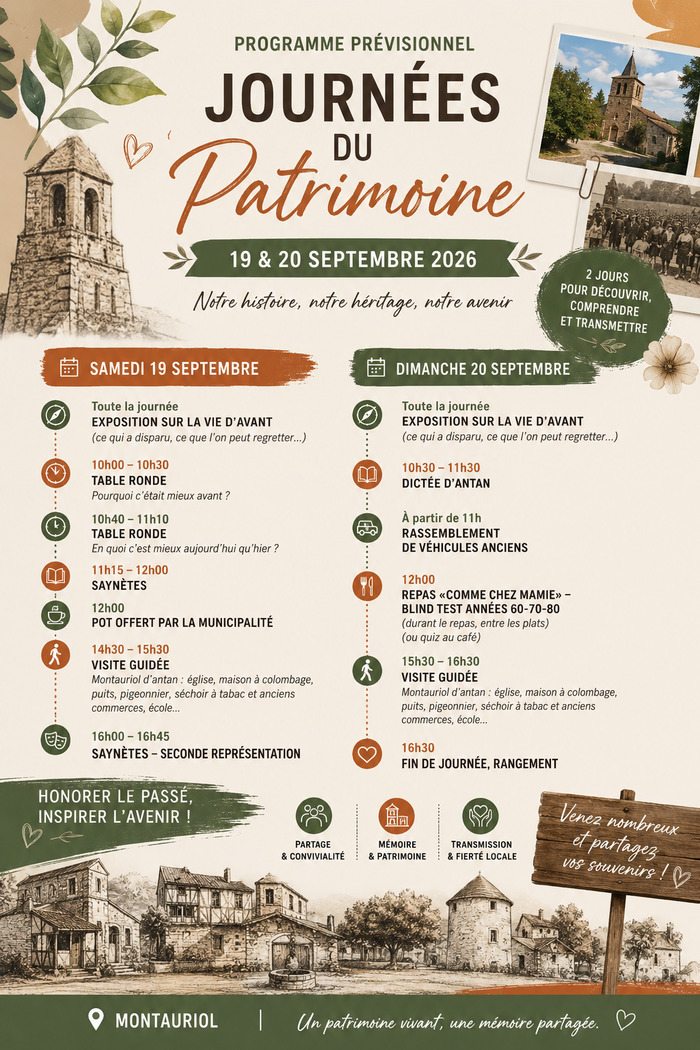 Animations sur le thème « C&rsquo;était mieux avant », Mairie de Montauriol, Montauriol