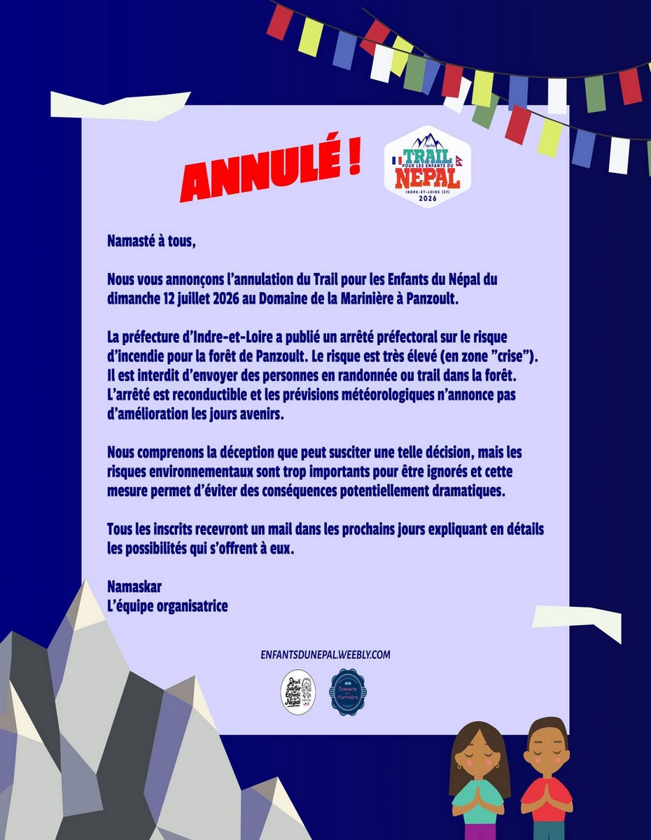 ANNULÉ Trail pour les enfants du Népal  Panzoult