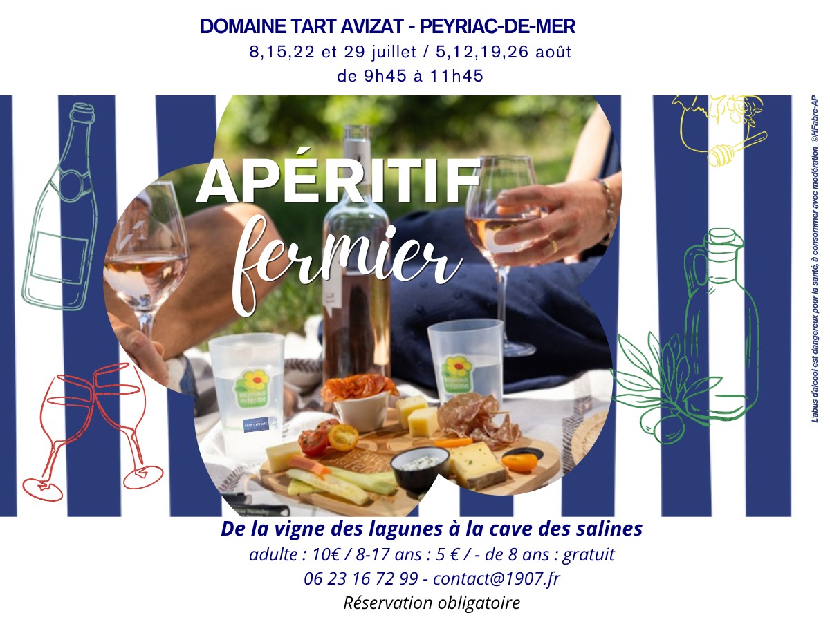 APÉRITIF FERMIER DE LA VIGNE DES LAGUNES À LA CAVE DES SALINES 23 Rue des Salins Peyriac-de-Mer 2026-07-29