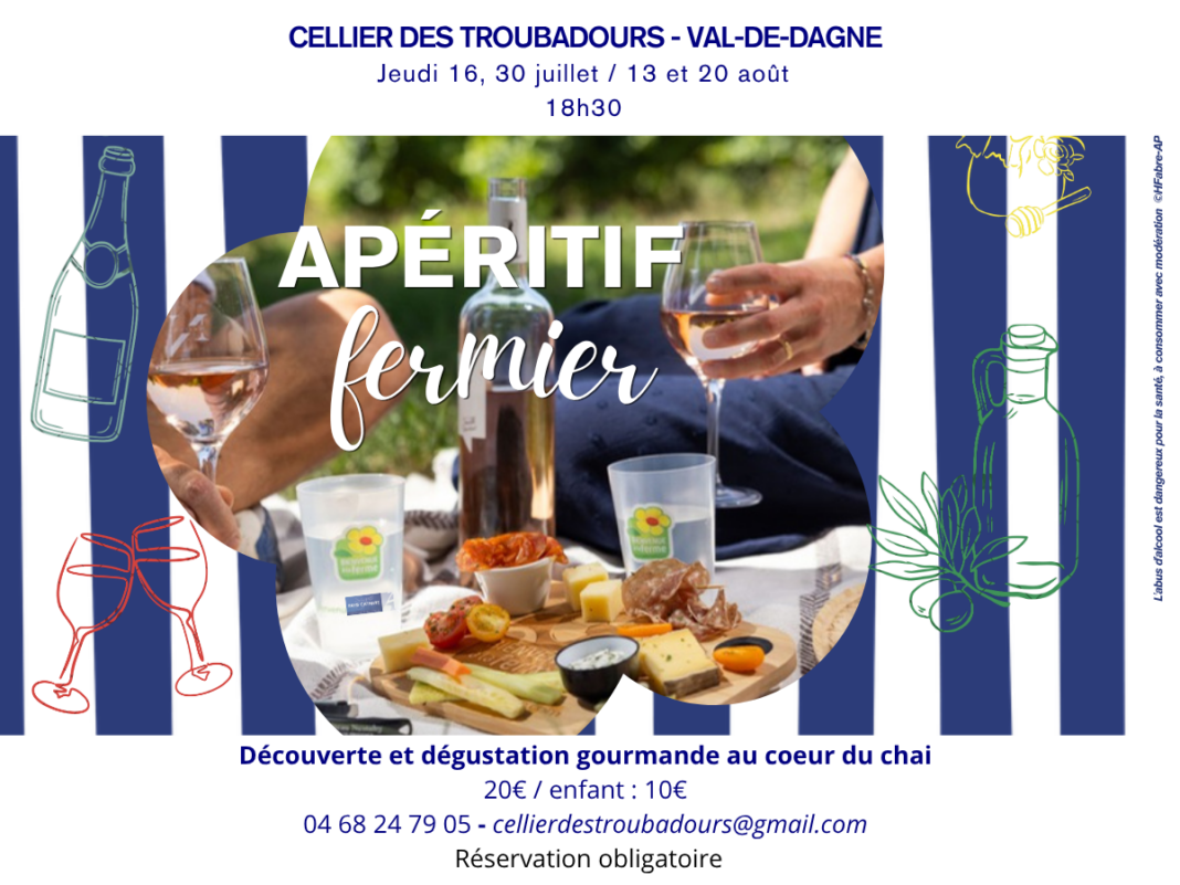 APÉRITIF FERMIER DÉCOUVERTE ET DÉGUSTATION GOURMANDE AU COEUR DU CHAI Val-de-Dagne