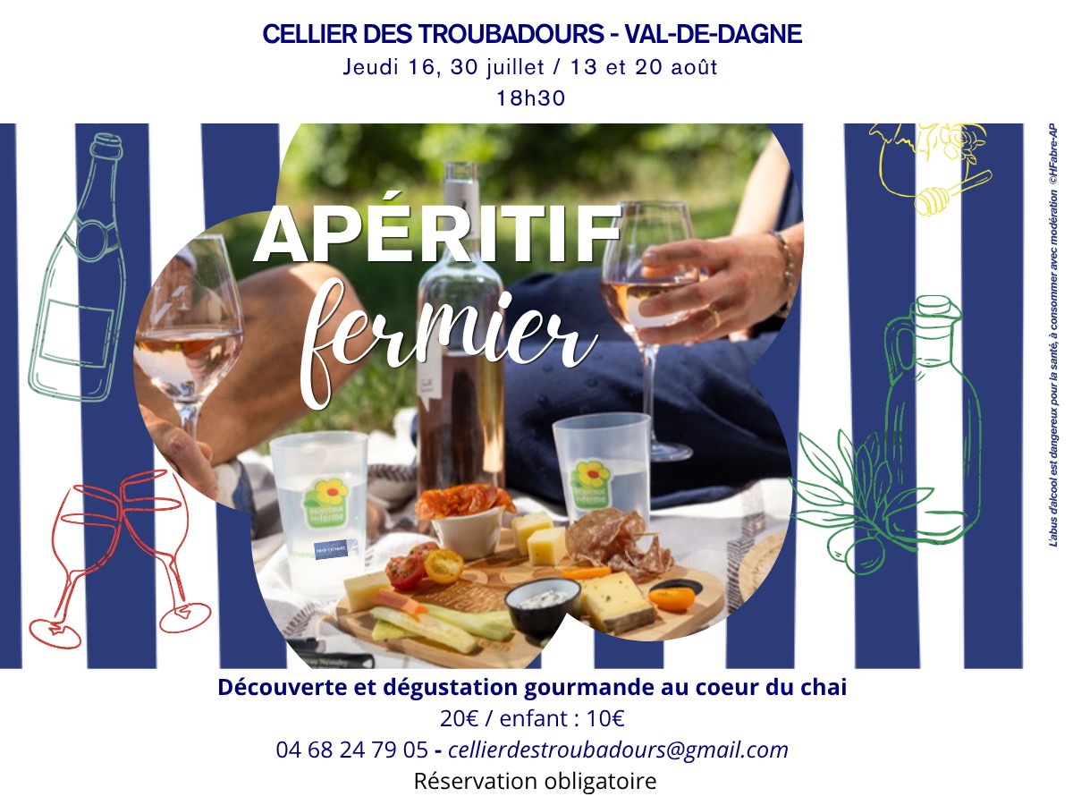 APÉRITIF FERMIER DÉCOUVERTE ET DÉGUSTATION GOURMANDE AU COEUR DU CHAI Donneuve Val-de-Dagne 2026-08-20