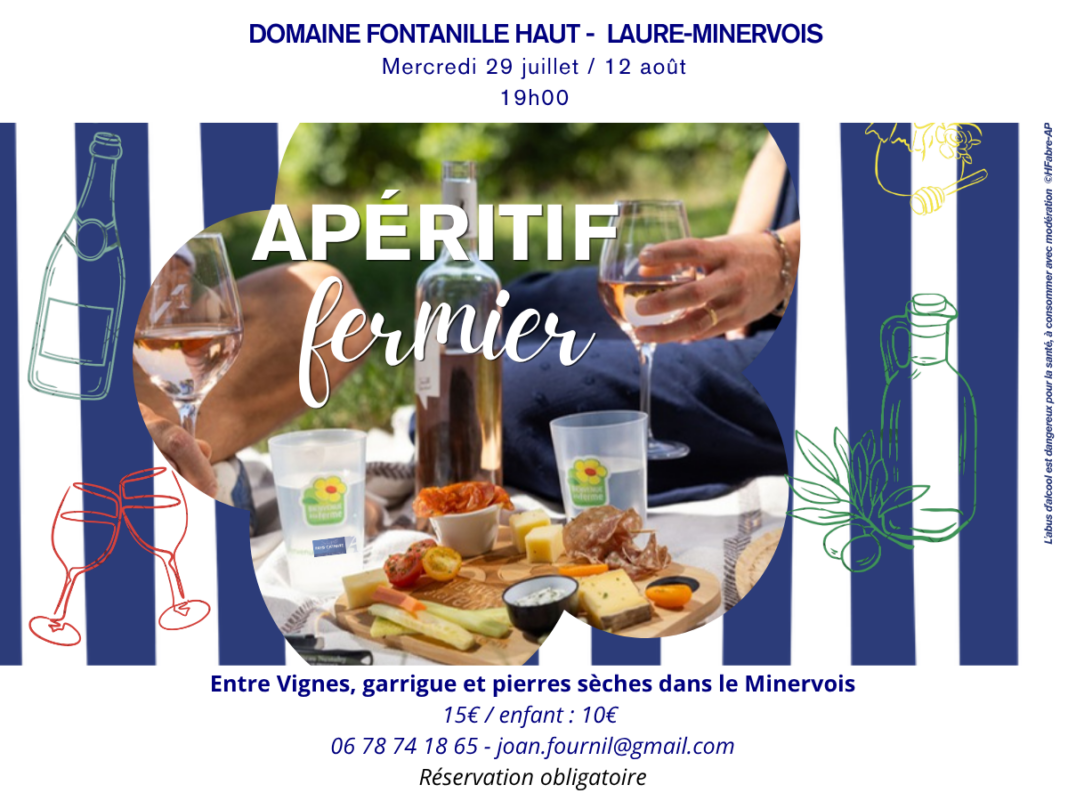 APÉRITIF FERMIER ENTRE VIGNES, GARRIGUE ET PIERRES SÈCHES DANS LE MINERVOIS Laure-Minervois