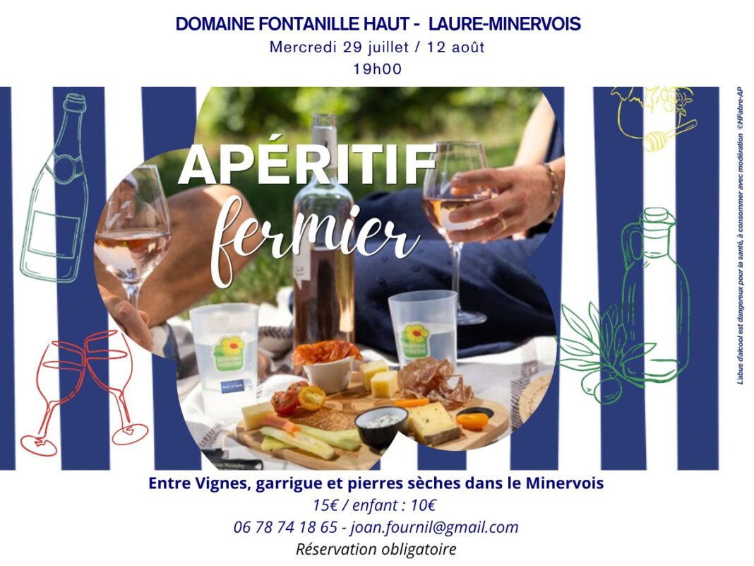 APÉRITIF FERMIER ENTRE VIGNES, GARRIGUE ET PIERRES SÈCHES DANS LE MINERVOIS Laure-Minervois