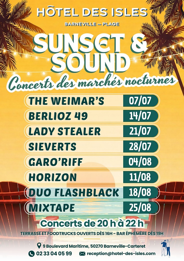 Apéros-concerts de l&rsquo;Hôtel des Isles Barneville-Carteret Barneville-Carteret