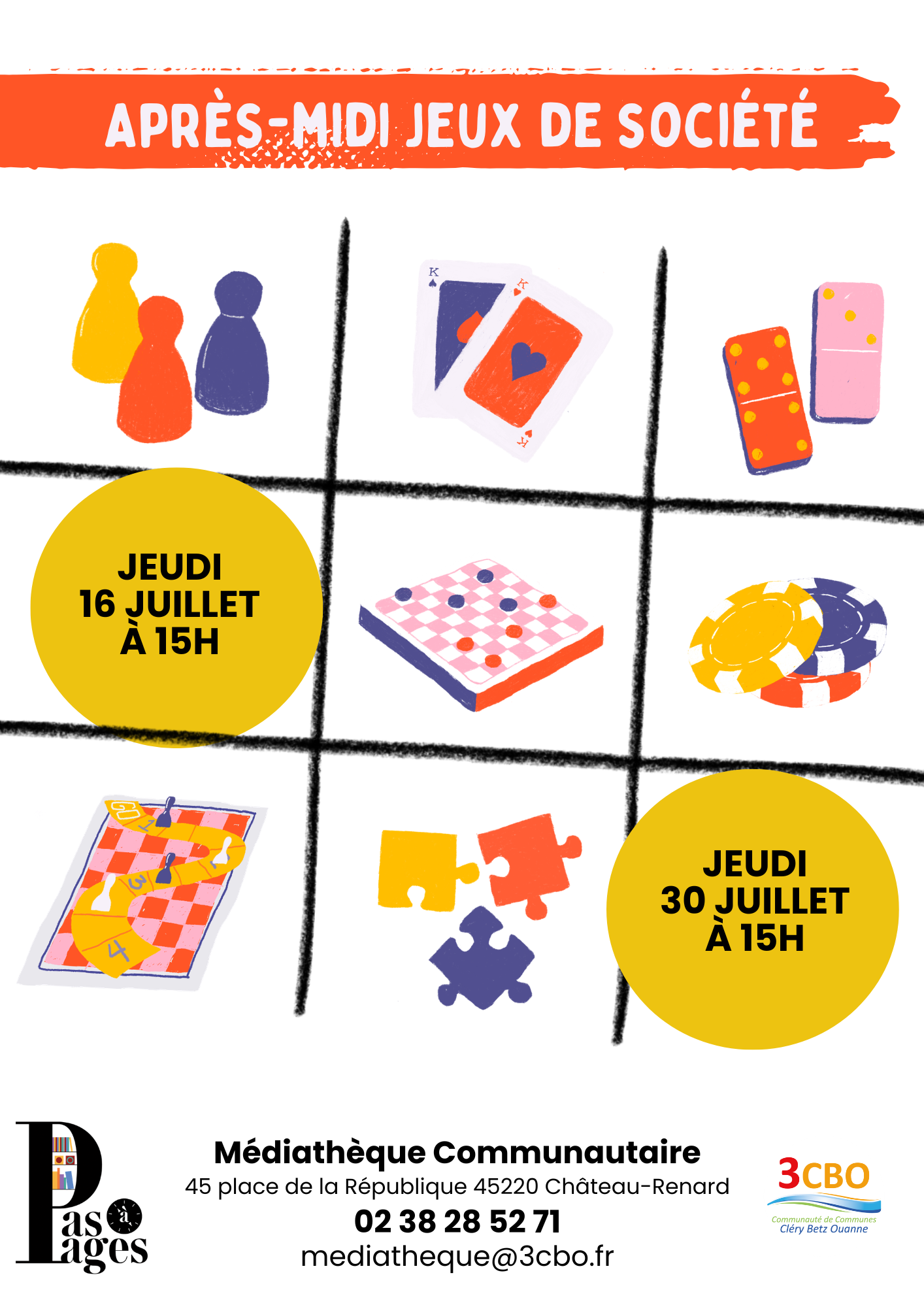 Après-midi jeux de société 45 Place de la République Château-Renard 2026-07-30