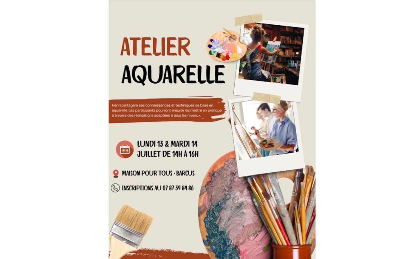 Atelier aquarelle Maison pour tous Barcus