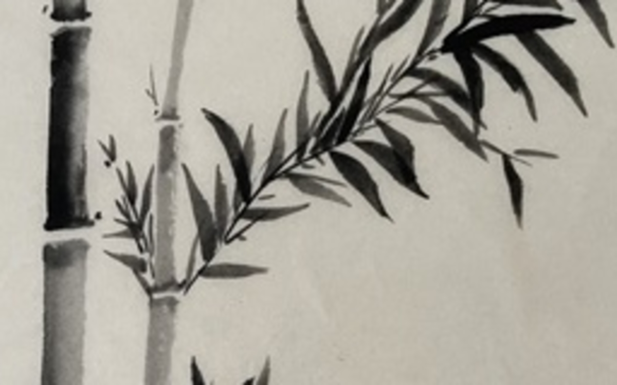 Atelier bambous à l'encre de Chine par Orio Ikebe Bibliothèque Andrée Chedid  Paris