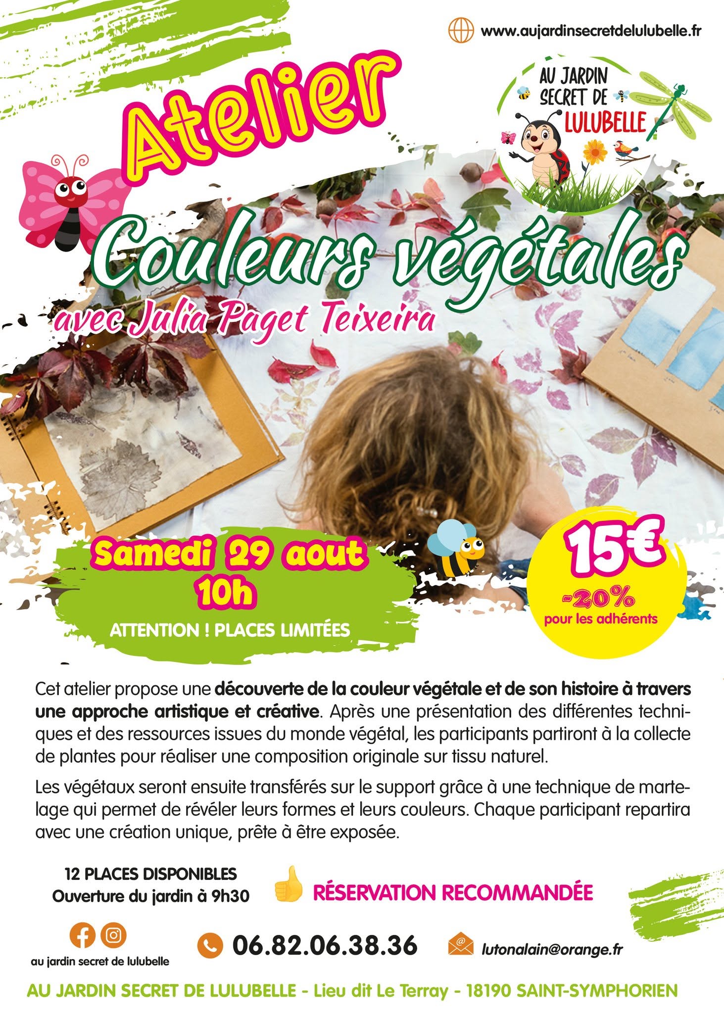 Atelier couleurs végétales avec Julia-Paget Teixeira Le Terray Saint-Symphorien 2026-08-29