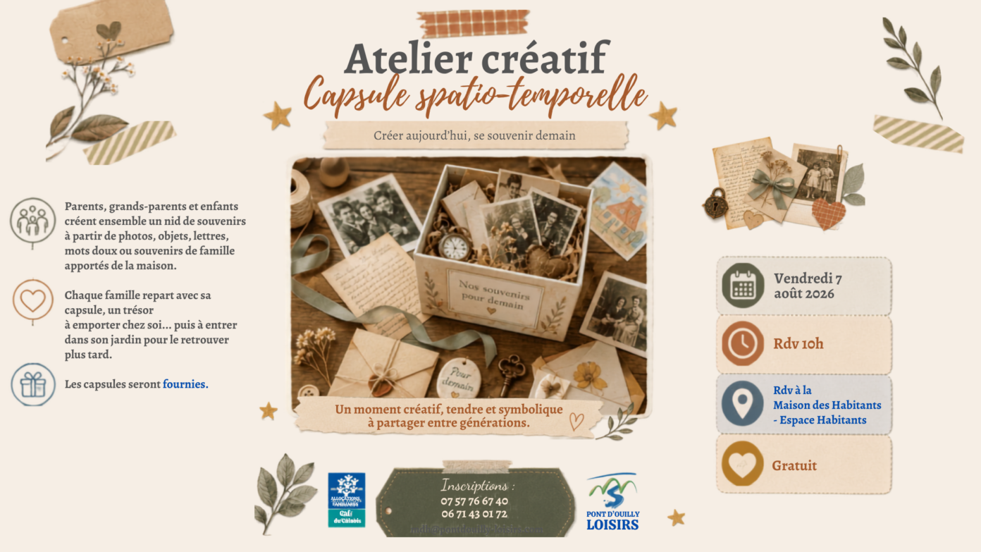 Atelier créatif capsule spatio-temporelle  Pont-d&rsquo;Ouilly