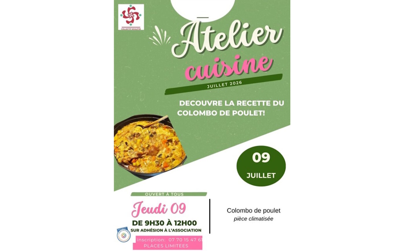 Atelier cuisine colombo de poulet Collectif souletin Mauléon-Licharre