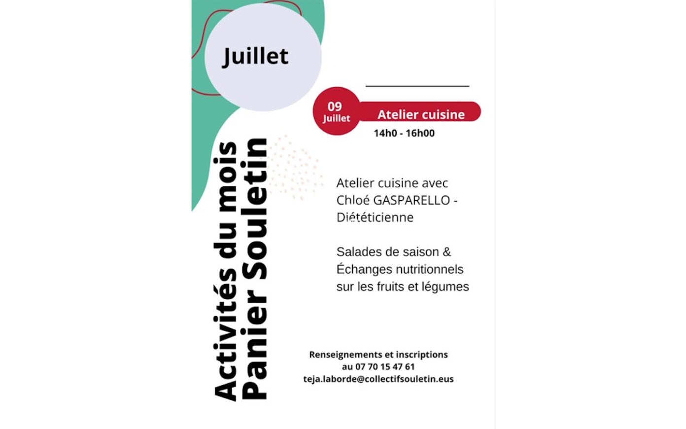Atelier cuisine Le panier souletin Mauléon-Licharre