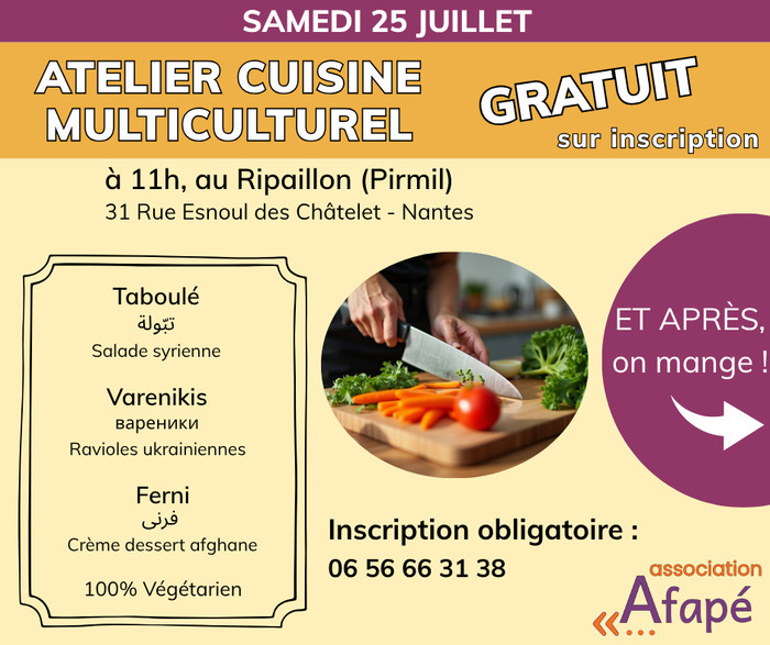 Atelier cuisine multiculturel, Le Ripaillon, Nantes