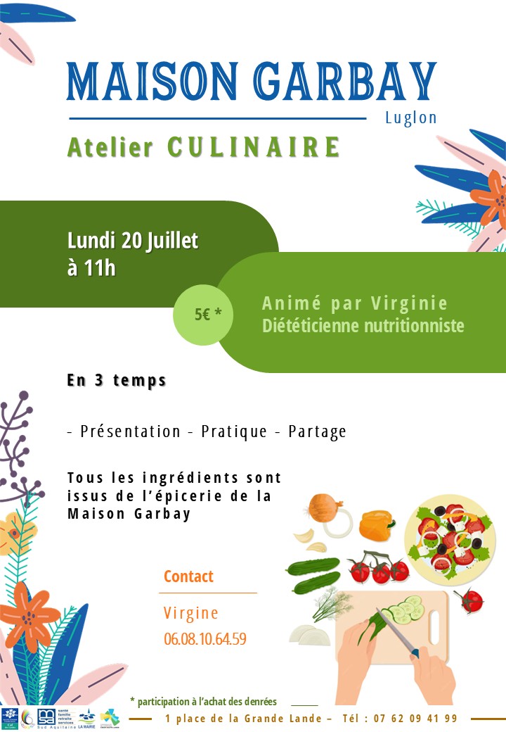 Atelier Culinaire 1 place de la Grande Lande Luglon 2026-07-20