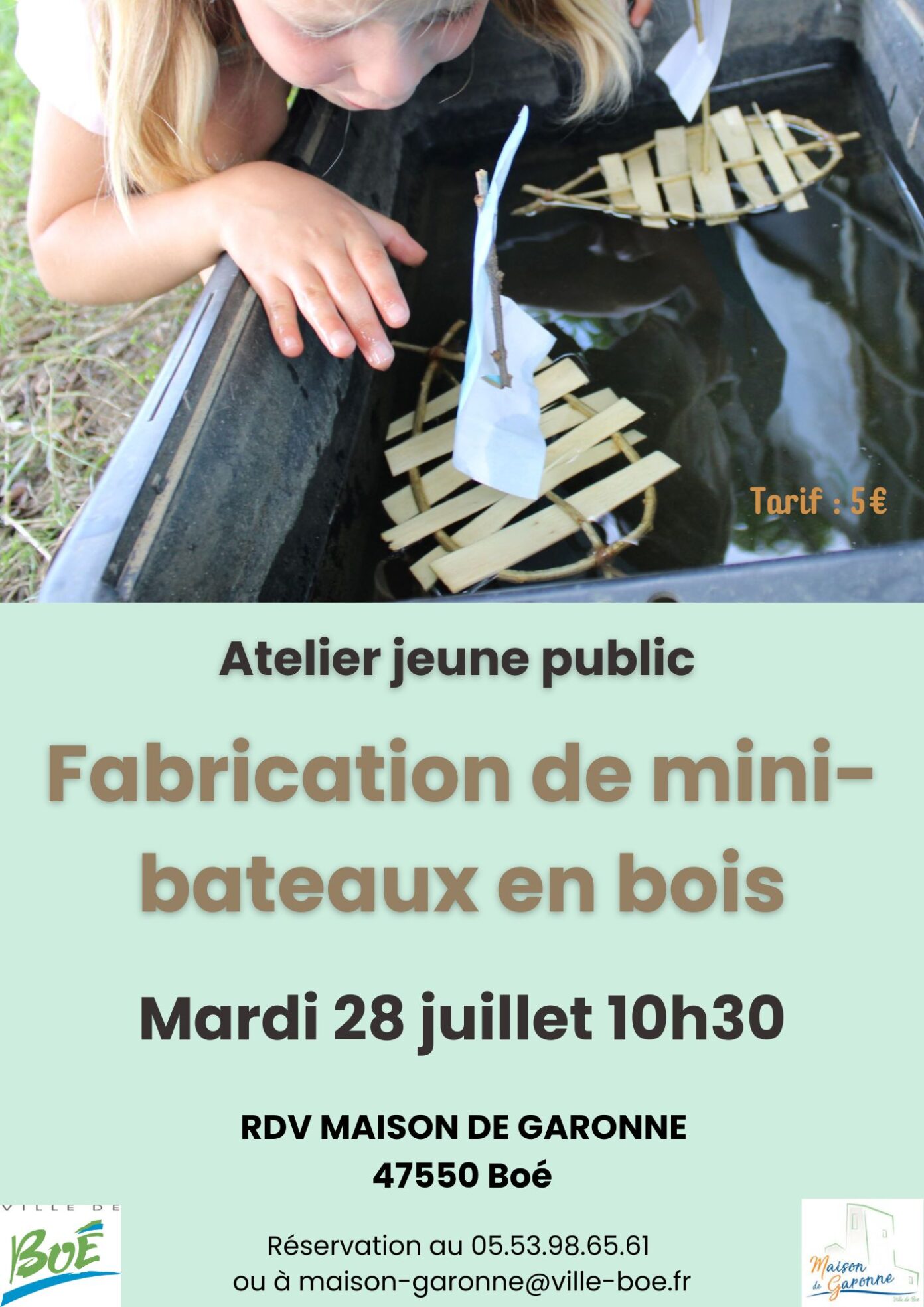 Atelier de fabrication de mini-bateaux en bois Maison de Garonne Boé