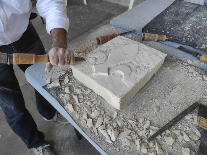 Atelier de sculpture sur pierre, Abbaye des Prémontrés, Pont-à-Mousson