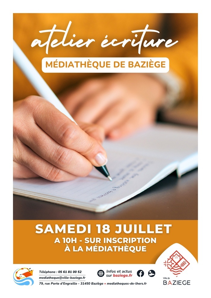 Atelier d’écriture à la Médiathèque de Baziège, Médiathèque Baziège, Baziège