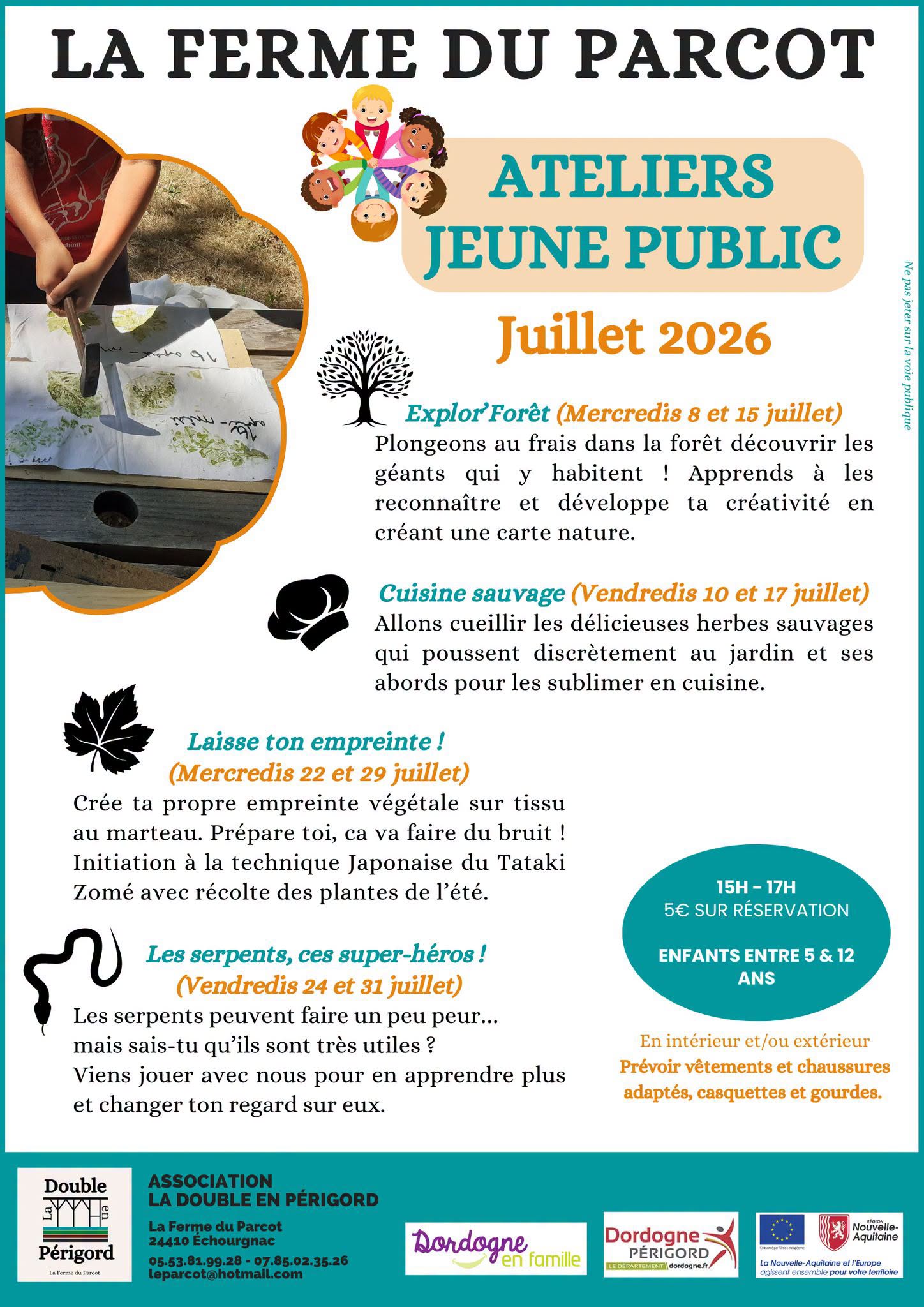 Atelier jeune public Chemin Abel Guionneau Échourgnac 2026-07-22