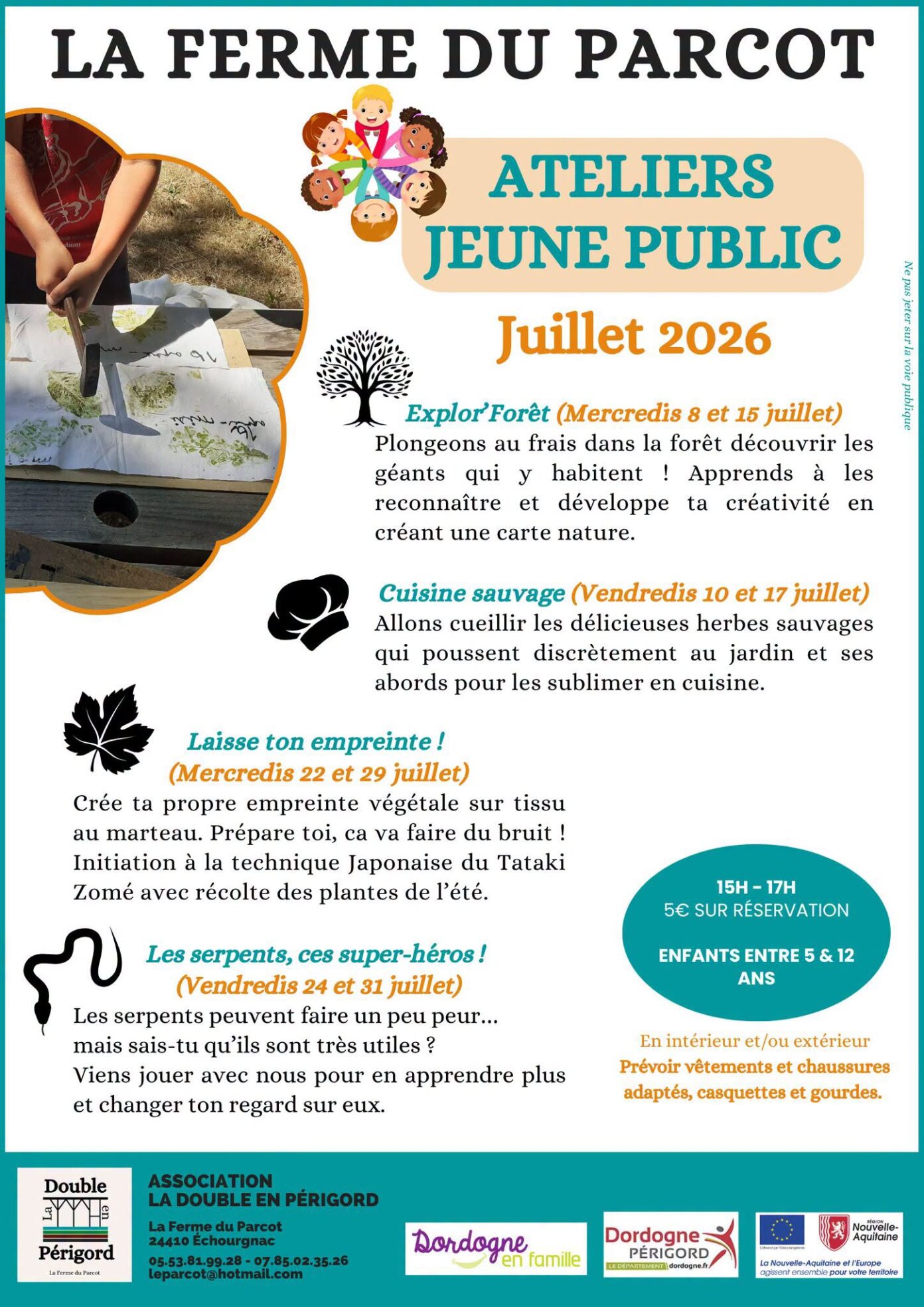 Atelier jeune public Ferme du Parcot Échourgnac