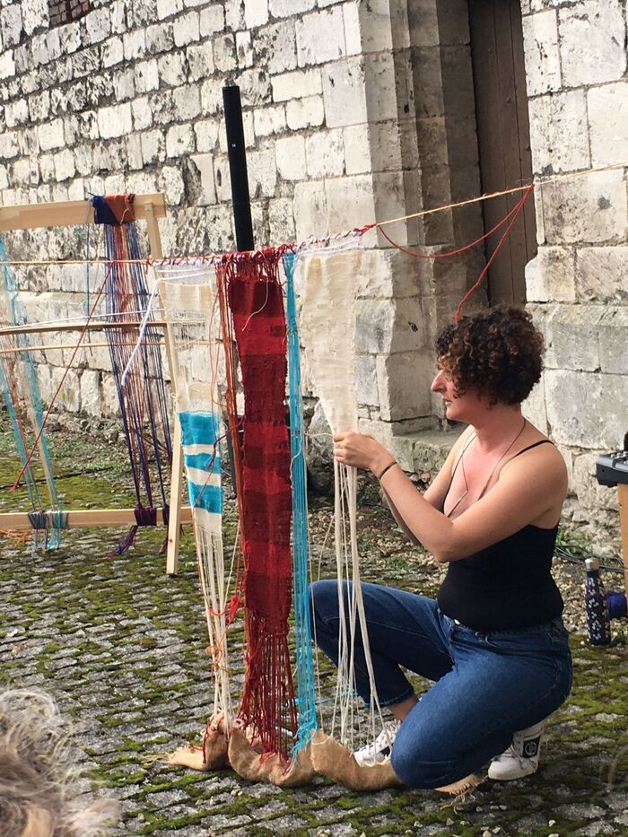 Atelier : les petites bidouilles de fils, ados, adultes « tissage sur grand métier à tisser « , Musée industriel de la Corderie Vallois, Notre-Dame-de-Bondeville