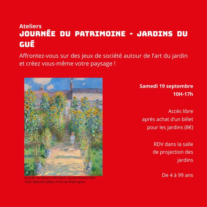 Atelier ludique : « Le jardin, terrain de jeux, de création et de protection », Les jardins du Gué, Lhoumois