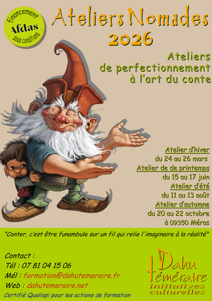 Atelier nomade : perfectionnement à l&rsquo;art du conte, La Maison de Corinne, Méras