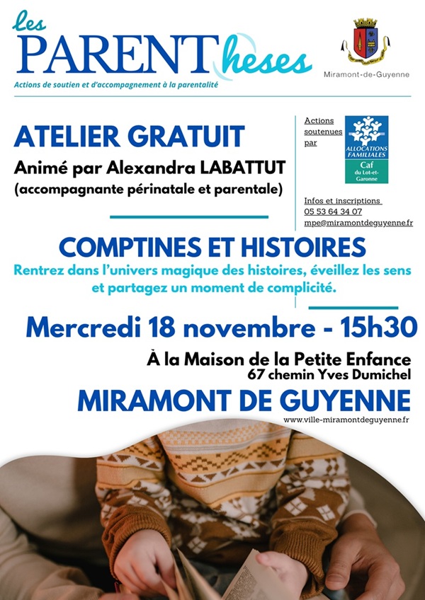 Atelier parenthèse Comptines et histoires Maison de la Petite Enfance Miramont-de-Guyenne