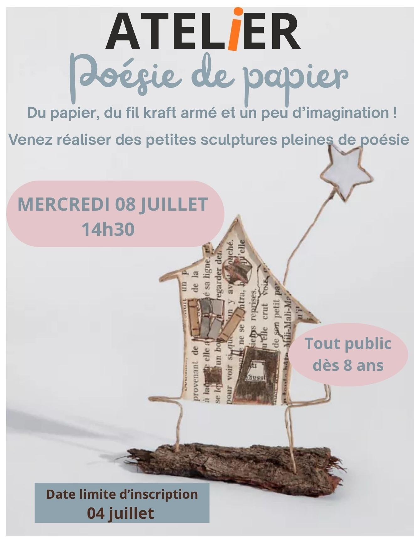 Atelier: Poésie de papier 11 Rue de Louans Sorigny 2026-07-08
