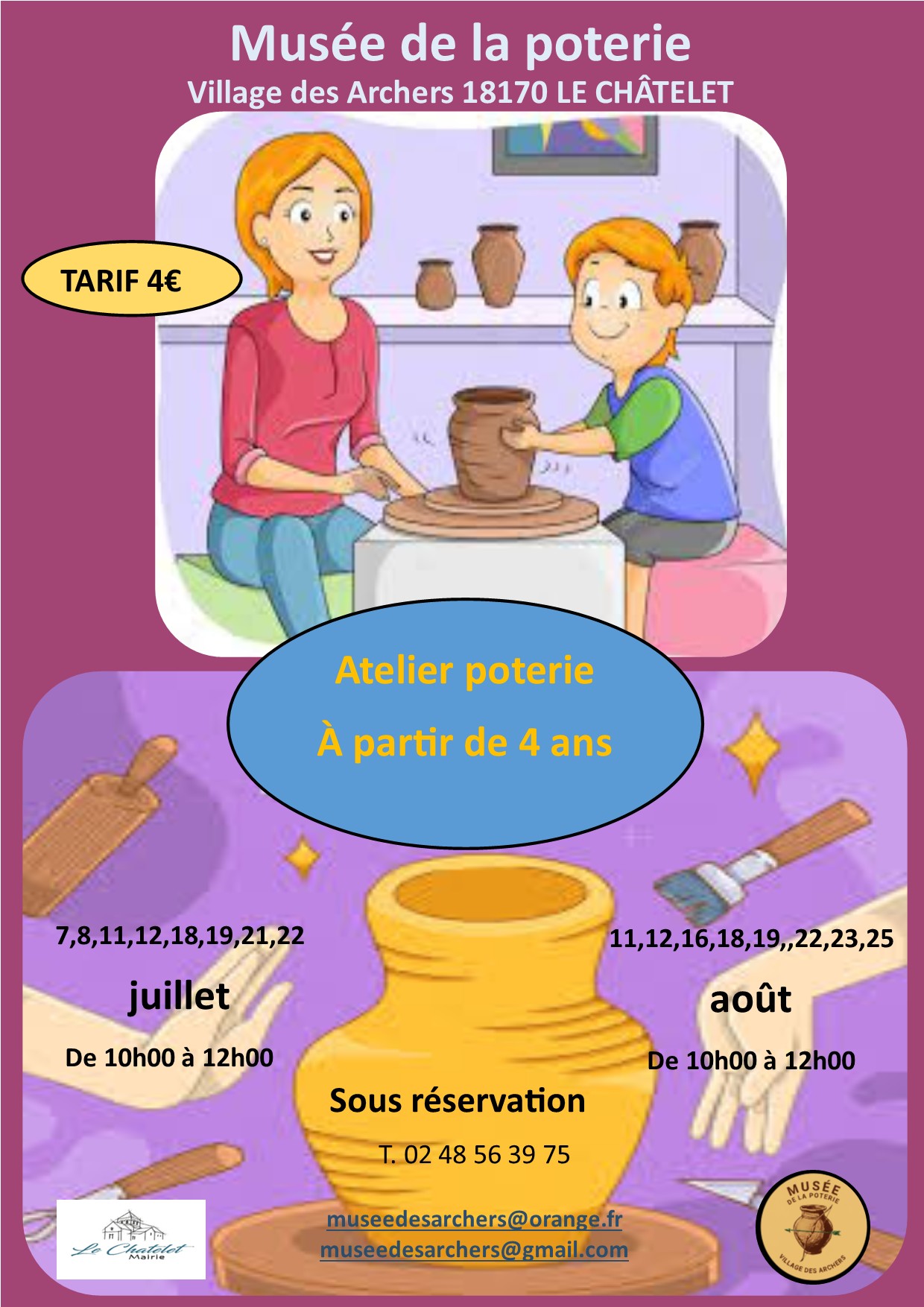 Atelier poterie enfants