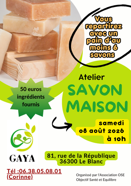 Atelier Savon Maison 81 Rue de la République Le Blanc 2026-08-08