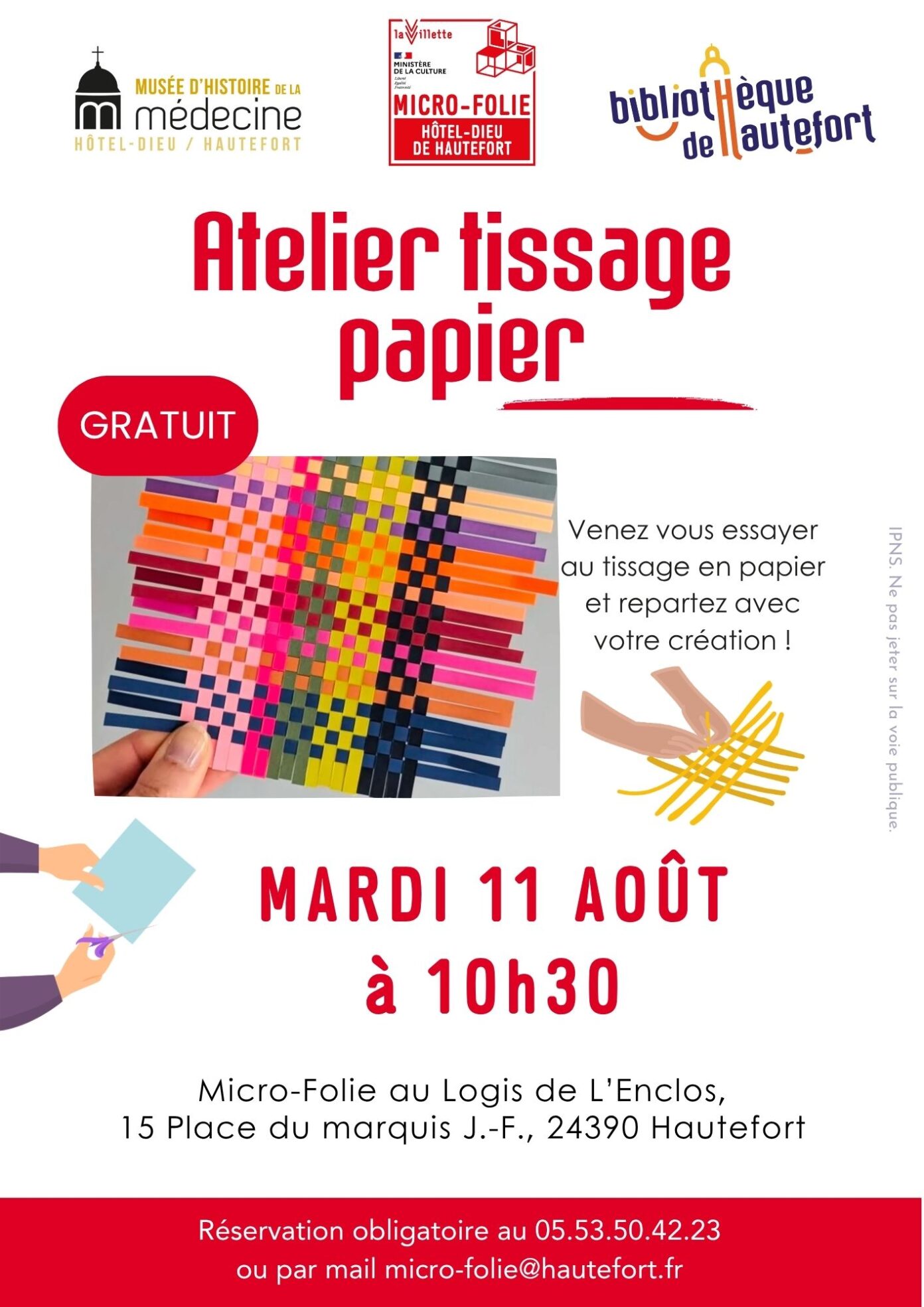 Atelier tissage en papier Hautefort