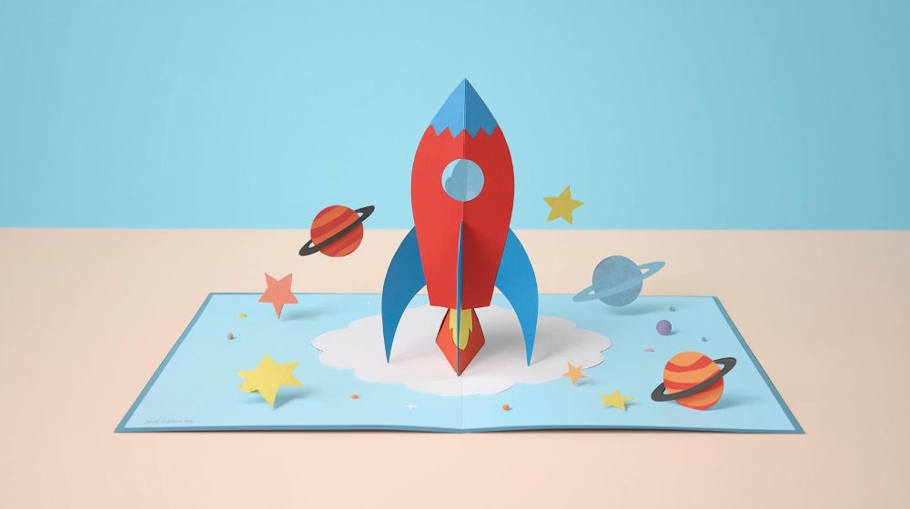 Atelier vacances 3-6 ans « carte fusée pop-up » Tonneville La Hague