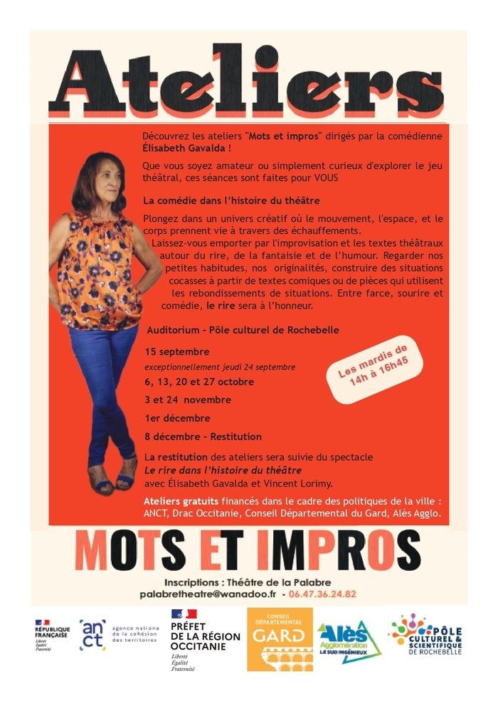 Ateliers : « Mots et Impros », Pôle Culturel et Scientifique de Rochebelle – Auditorium, Alès