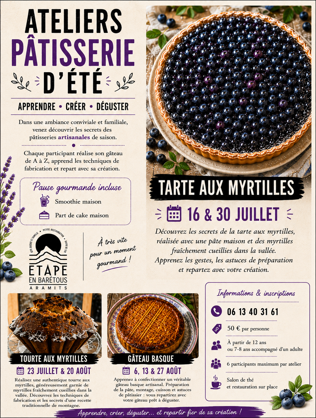 Ateliers pâtisserie d'été 8 place du Guirail Aramits 2026-08-27