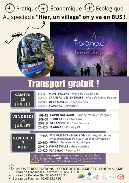 Au spectacle Hier Un Village, on y va en bus  Flagnac