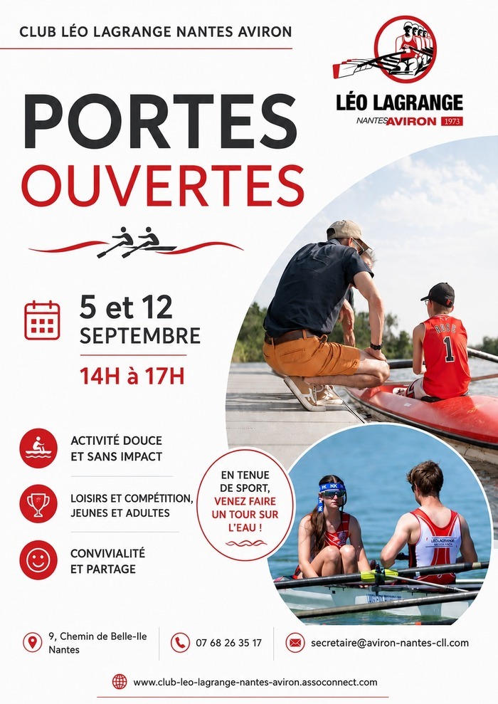 Aviron : Journées Portes Ouvertes à Léo Lagrange Club Léo Lagrange Nantes Aviron Nantes