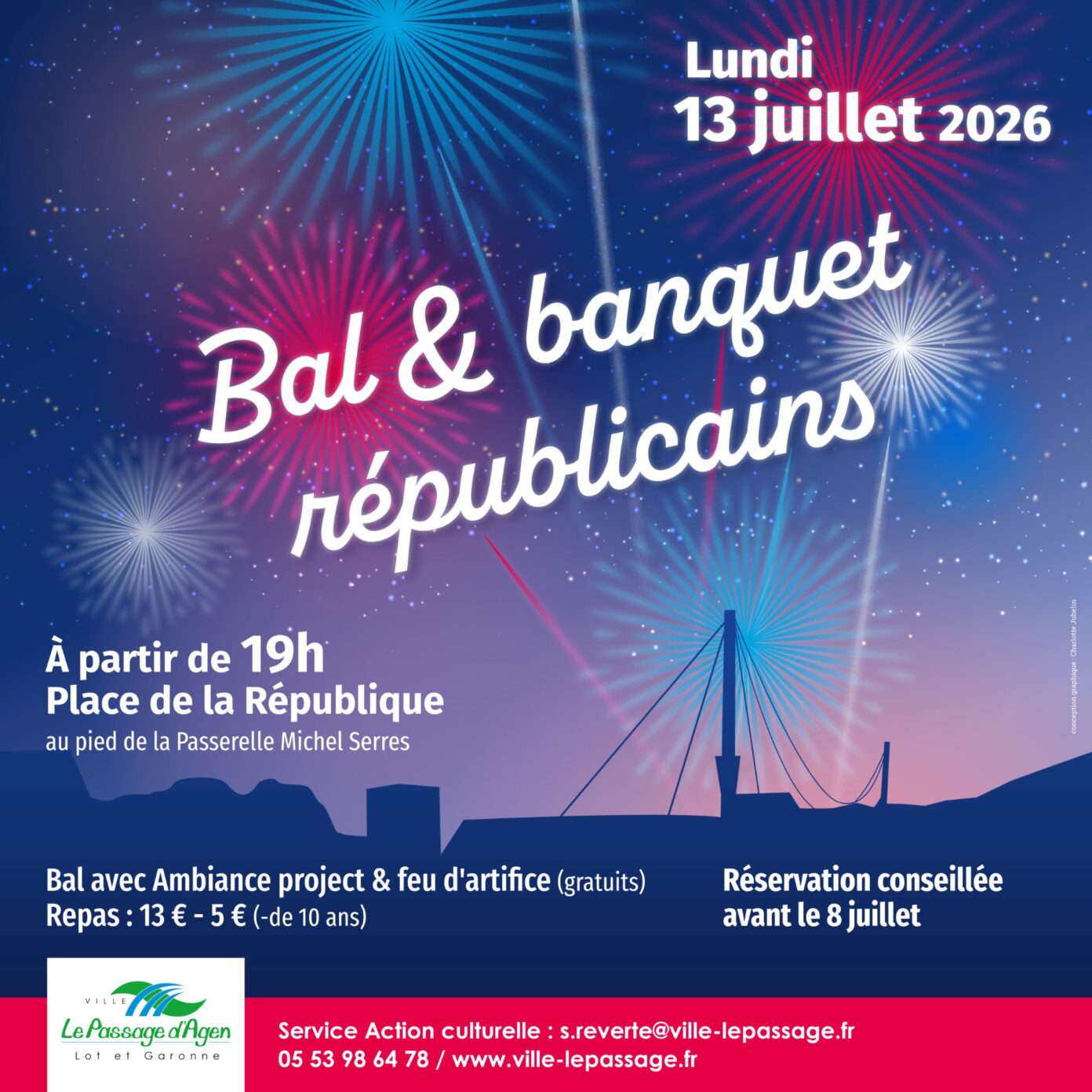 Bal et banquet républicains avec feu d’artifice Le Passage