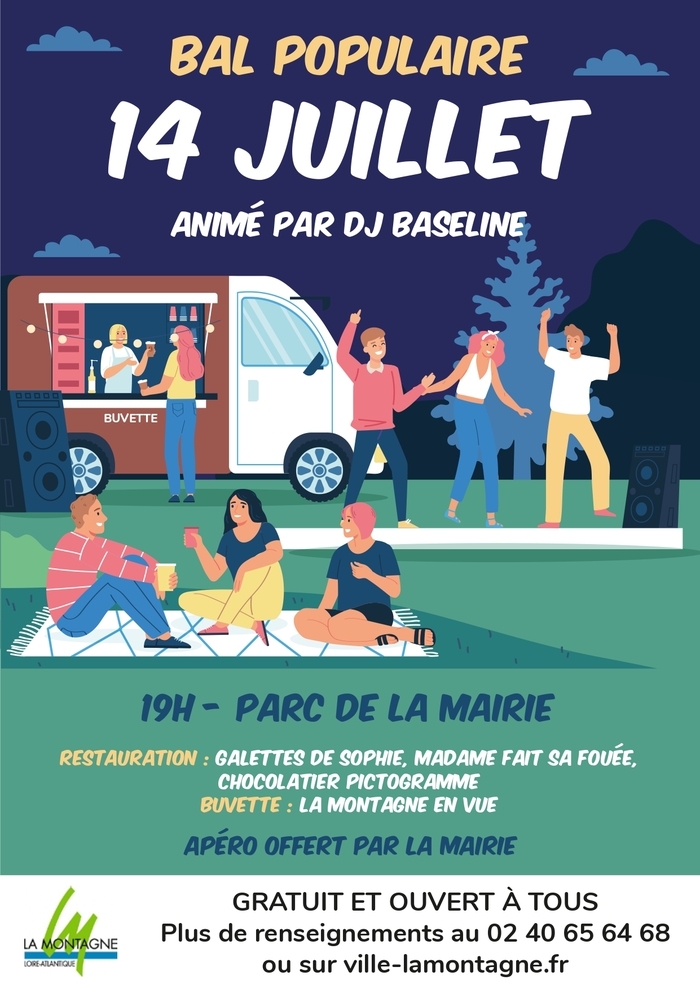 Bal populaire du 14 juillet à La Montagne Parc de la Mairie La Montagne