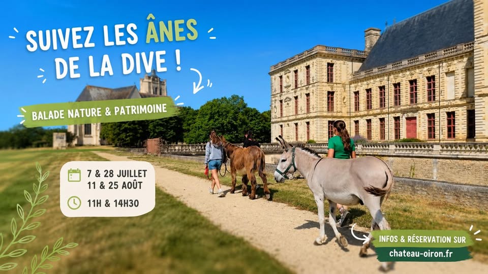 Balade dans les pas des ânes de la Dive ! au château d&rsquo;Oiron château d&rsquo;Oiron Plaine-et-Vallées
