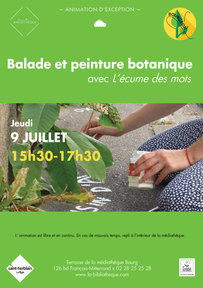 Balade et peinture botanique Médiahèque Bourg Saint-Herblain