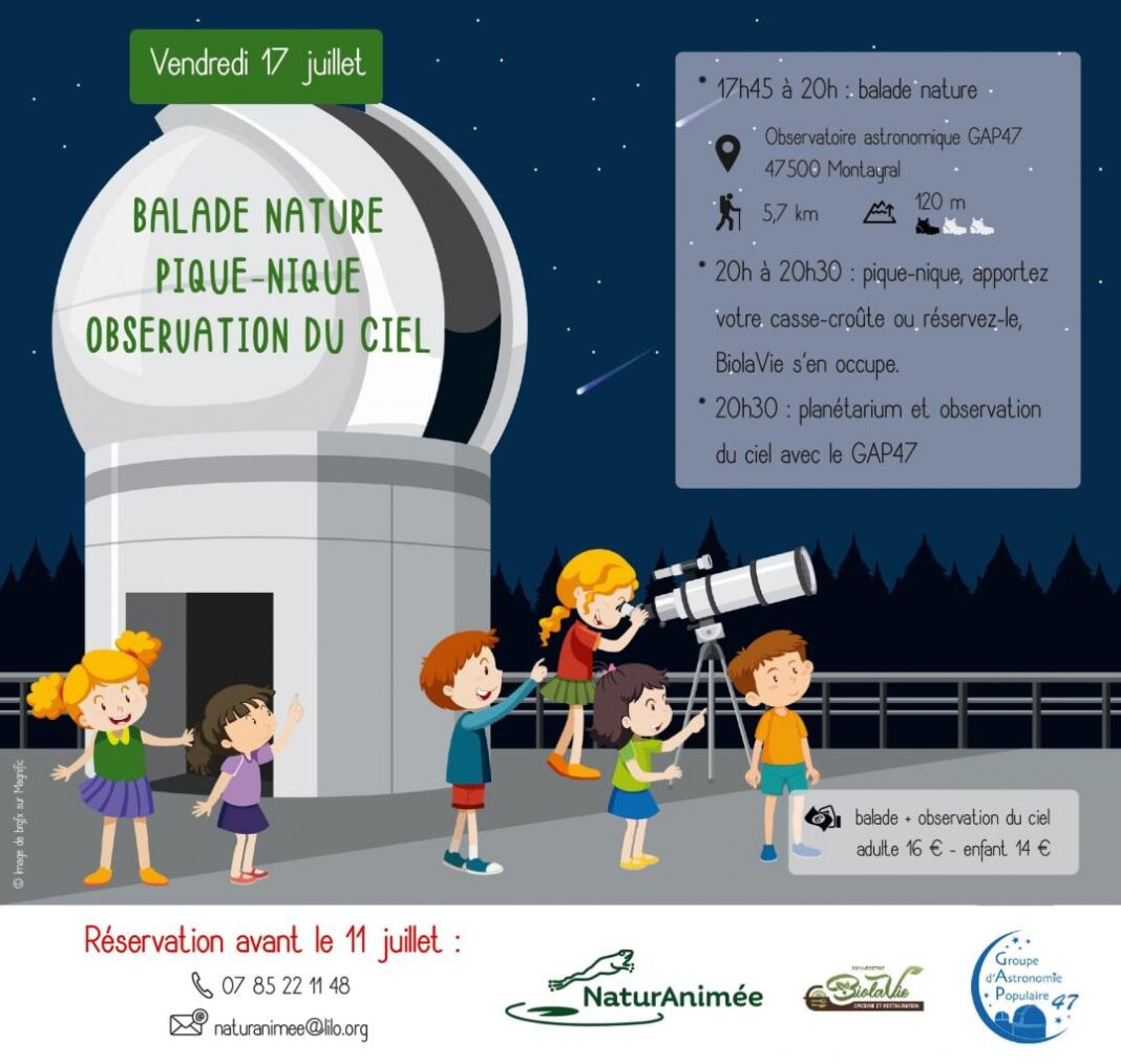 Balade nature et observation du ciel Observatoire astronomique GAP47 Montayral