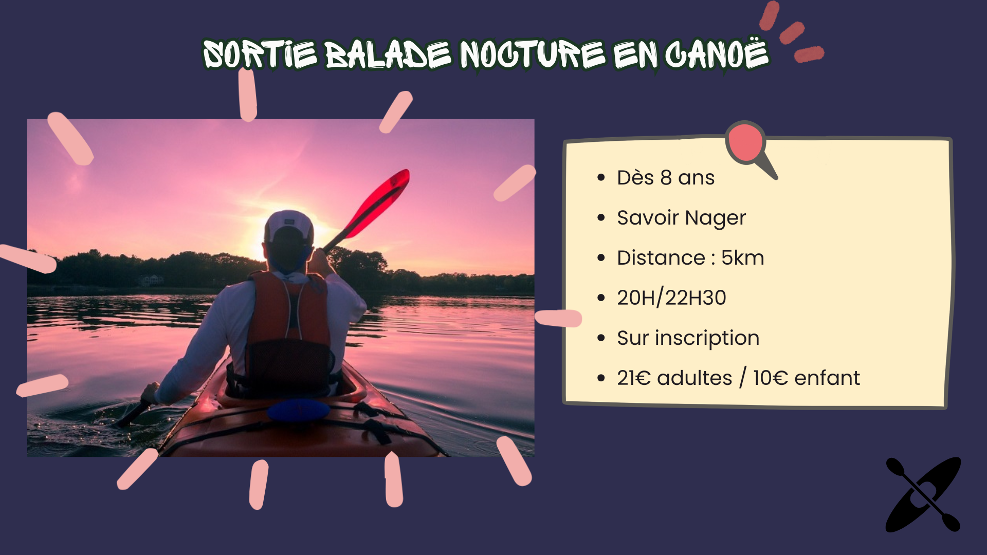 Balade nocturne en canoë Pont-d’Ouilly