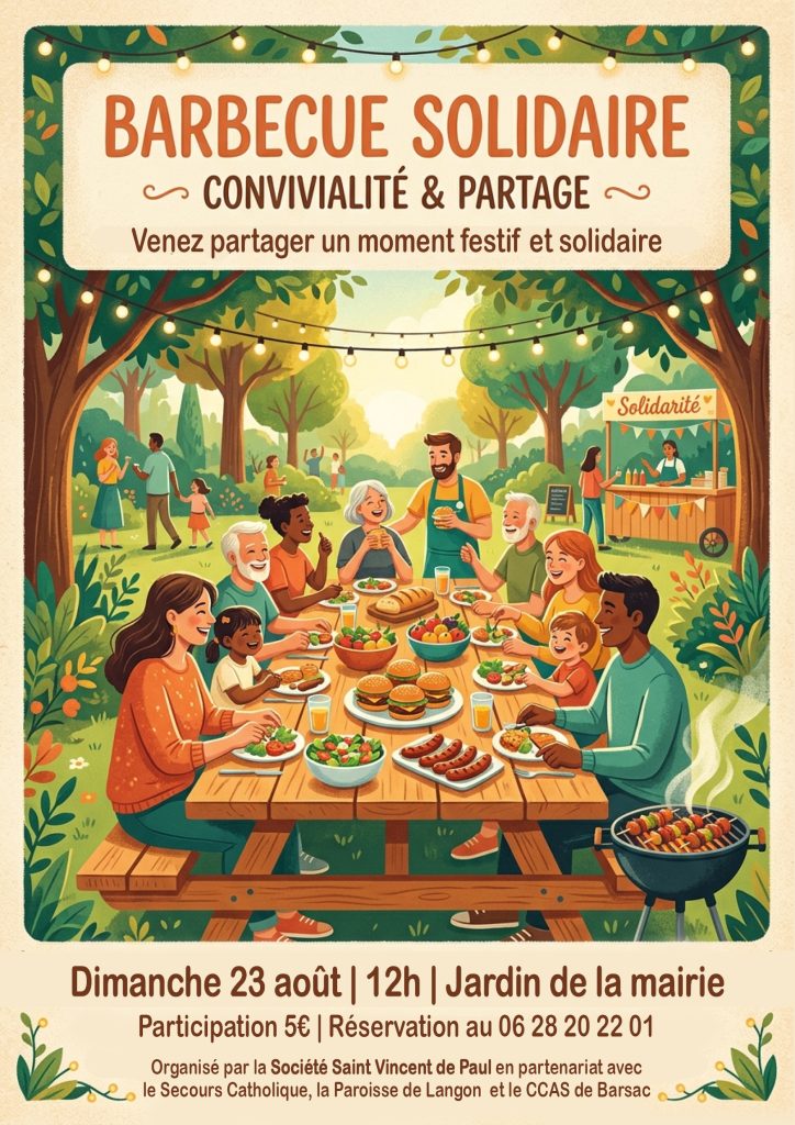 Barvecue solidaire Place Franck Chassaigne Barsac