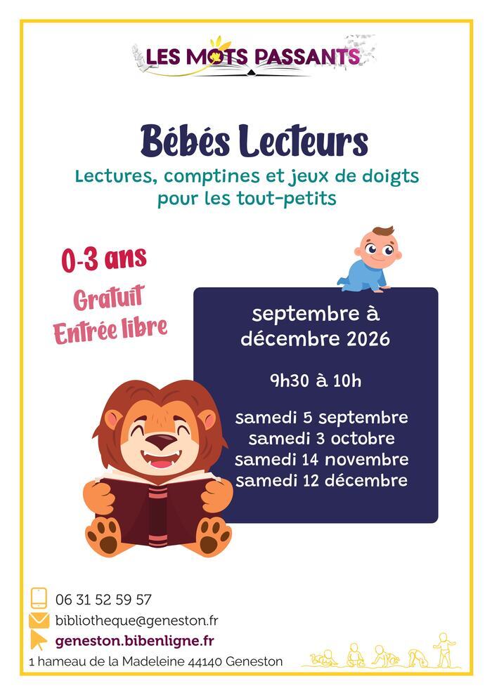 Bébés lecteurs, Bibliothèque Municipale « Les Mots Passants », Geneston