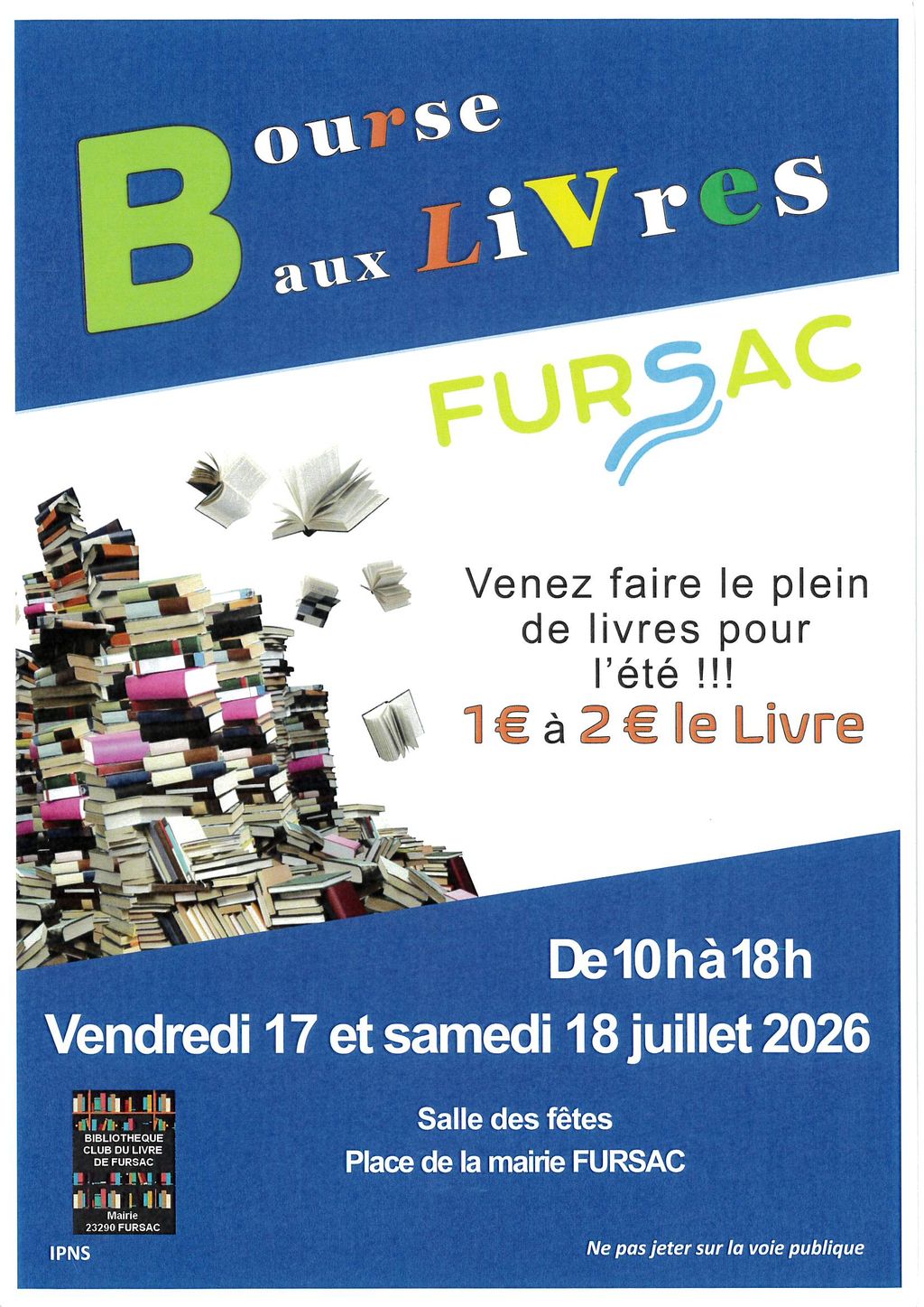 Bourse aux Livres Salle des fêtes Fursac