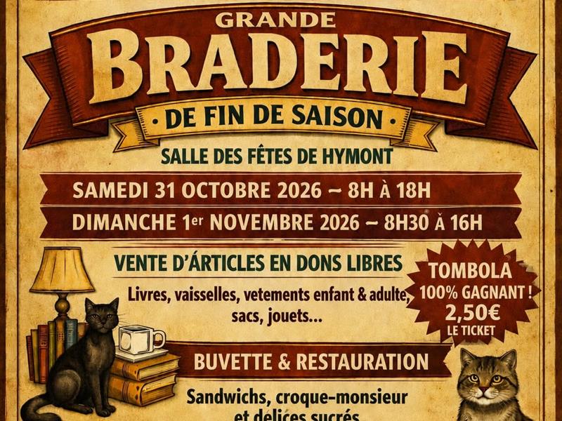 Braderie de l’association Resca’pattes rue de la Grande Rangée Hymont