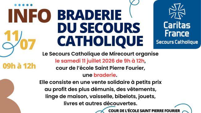 Braderie du secours catholique Rue Sainte-Cécile Mirecourt
