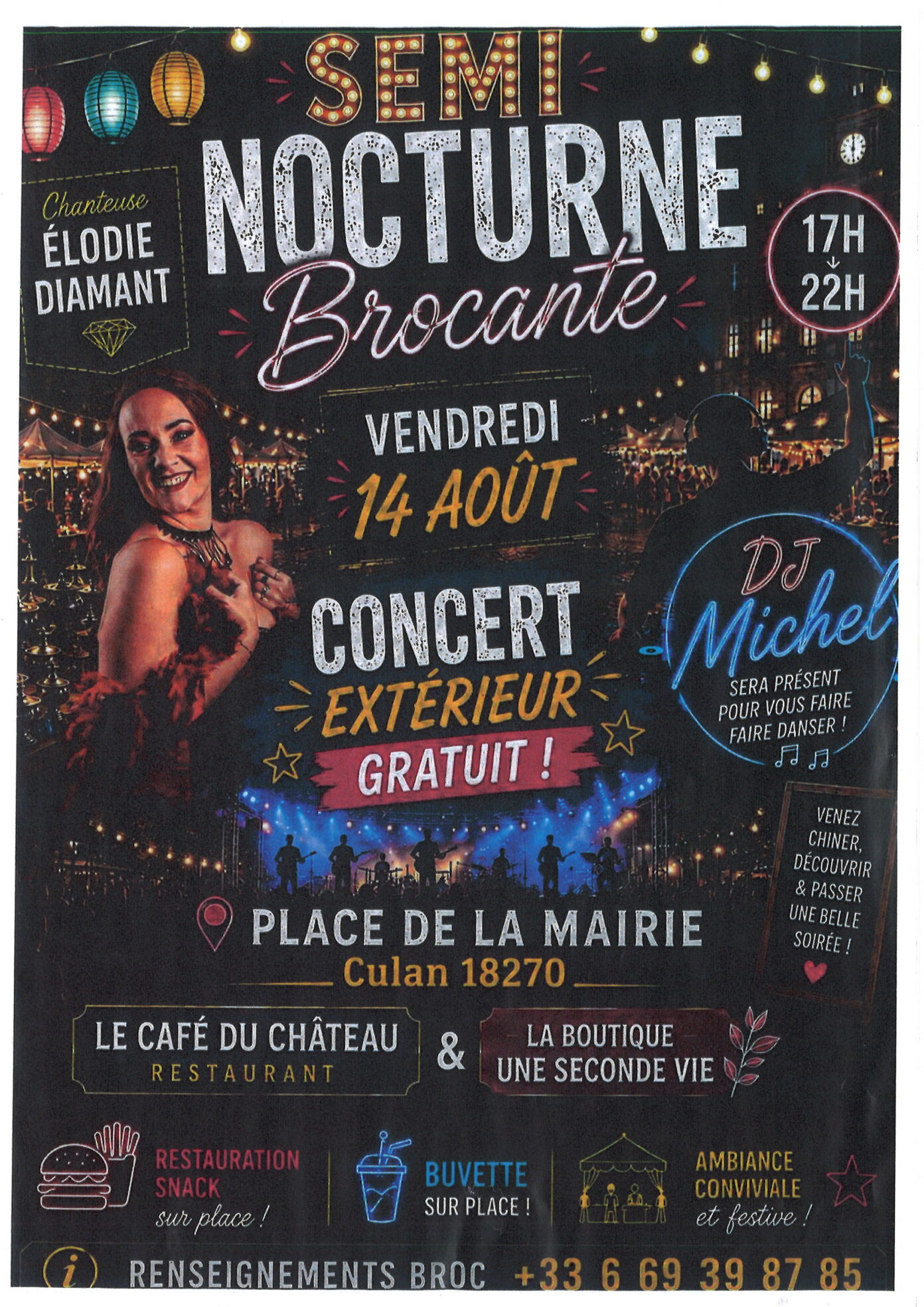 Brocante semi nocture suivie d&rsquo;un concert  Culan